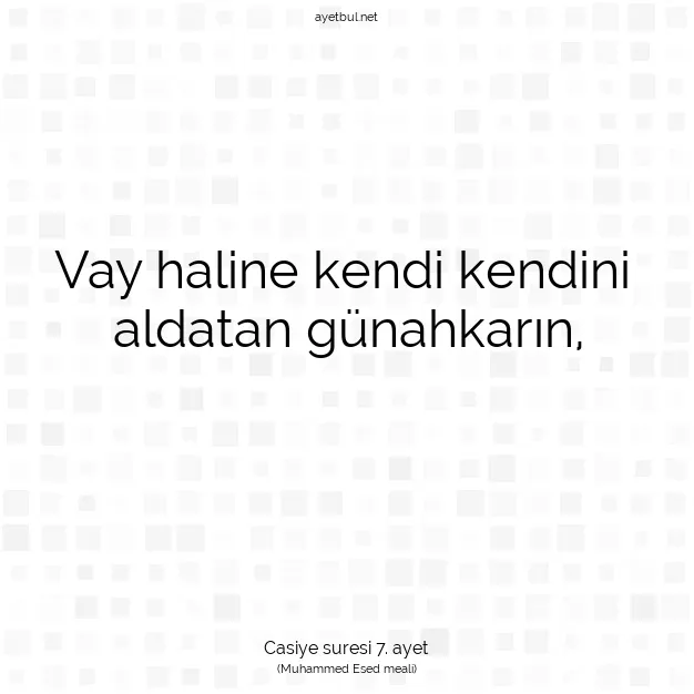 Ayetbul | Kuran Mealleri | Quran | Casiye suresi 7. ayet