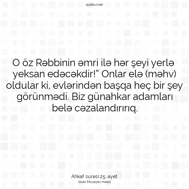 Ayetbul | Kuran Mealleri | Quran | Ahkaf suresi 25. ayet