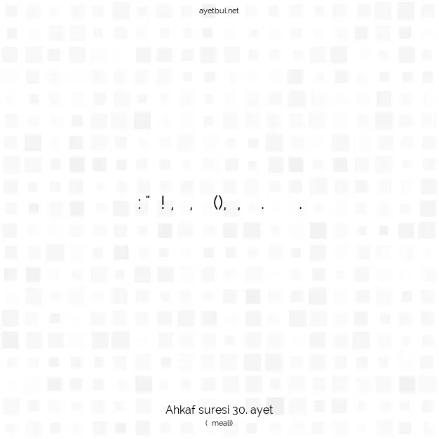 Ayetbul | Kuran Mealleri | Quran | Ahkaf suresi 30. ayet
