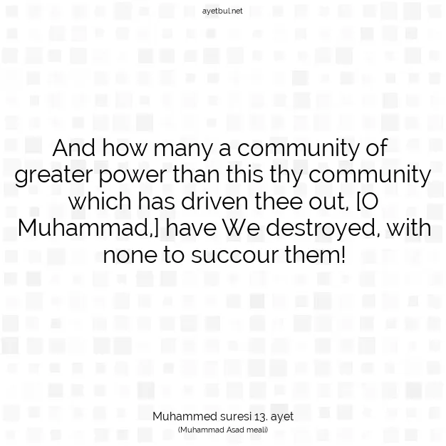Ayetbul | Kuran Mealleri | Quran | Muhammed suresi 13. ayet