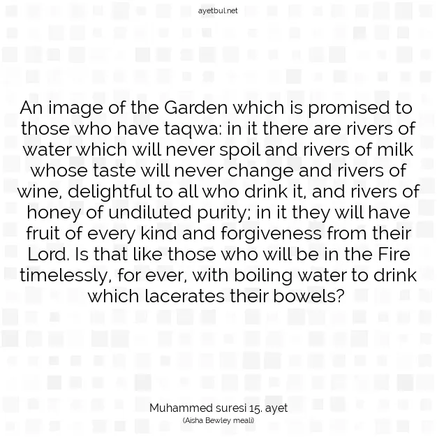 Ayetbul | Kuran Mealleri | Quran | Muhammed suresi 15. ayet