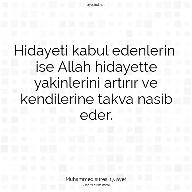Ayetbul | Kuran Mealleri | Quran | Muhammed suresi 17. ayet