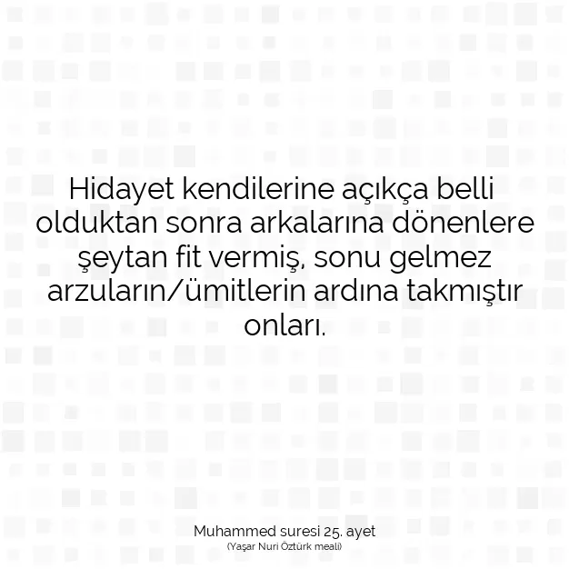 Ayetbul | Kuran Mealleri | Quran | Muhammed suresi 25. ayet