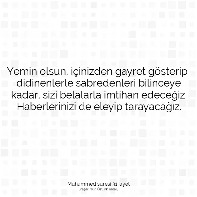 Ayetbul | Kuran Mealleri | Quran | Muhammed suresi 31. ayet