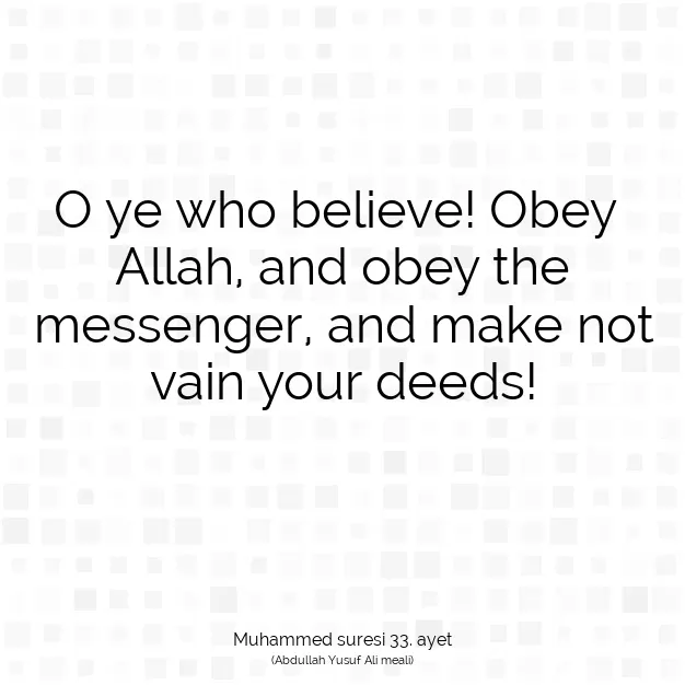 Ayetbul | Kuran Mealleri | Quran | Muhammed suresi 33. ayet