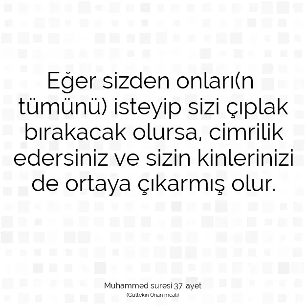 Ayetbul | Kuran Mealleri | Quran | Muhammed suresi 37. ayet