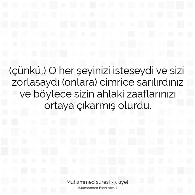Ayetbul | Kuran Mealleri | Quran | Muhammed suresi 37. ayet