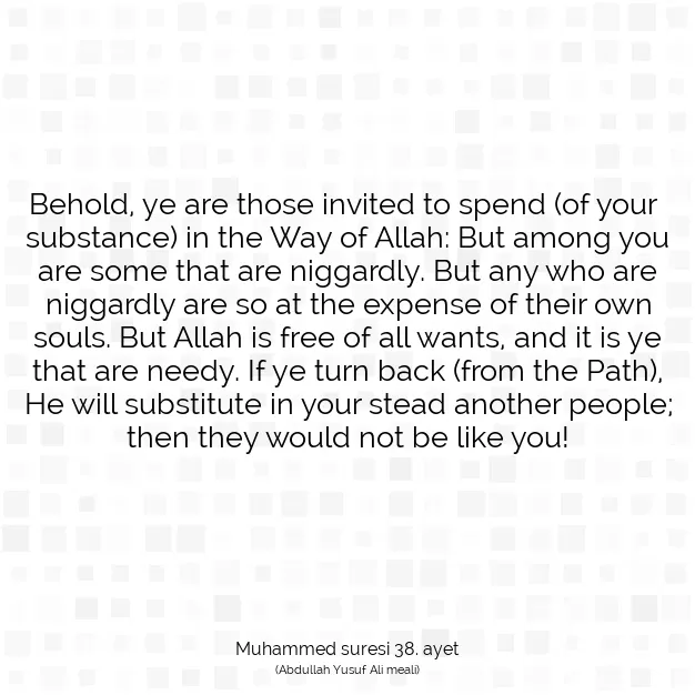 Ayetbul | Kuran Mealleri | Quran | Muhammed suresi 38. ayet