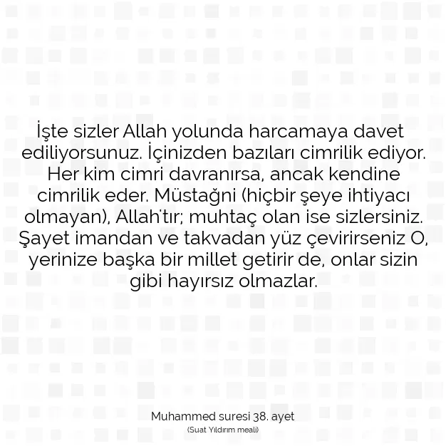 Ayetbul | Kuran Mealleri | Quran | Muhammed suresi 38. ayet