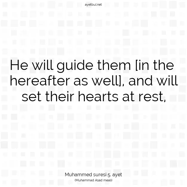 Ayetbul | Kuran Mealleri | Quran | Muhammed suresi 5. ayet