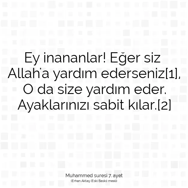 Ayetbul | Kuran Mealleri | Quran | Muhammed suresi 7. ayet