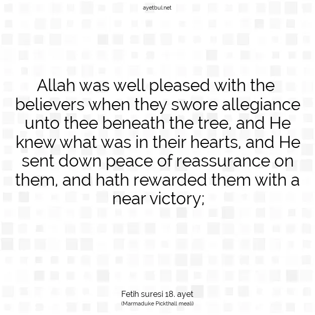 Ayetbul | Kuran Mealleri | Quran | Fetih suresi 18. ayet