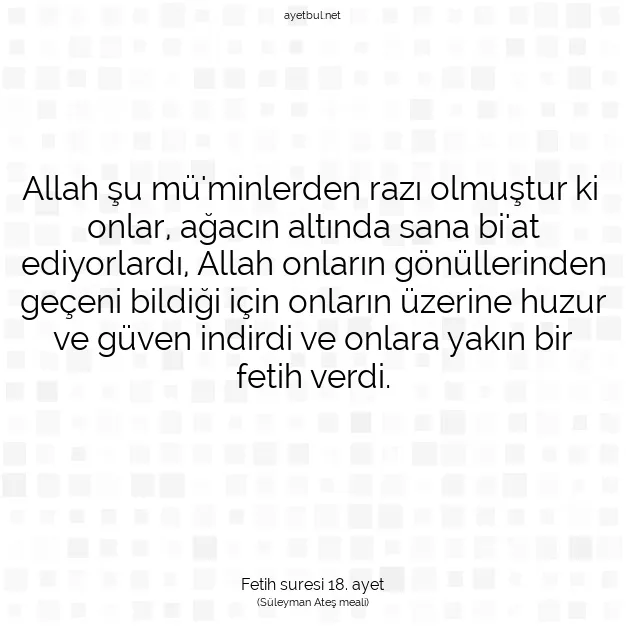 Ayetbul | Kuran Mealleri | Quran | Fetih suresi 18. ayet