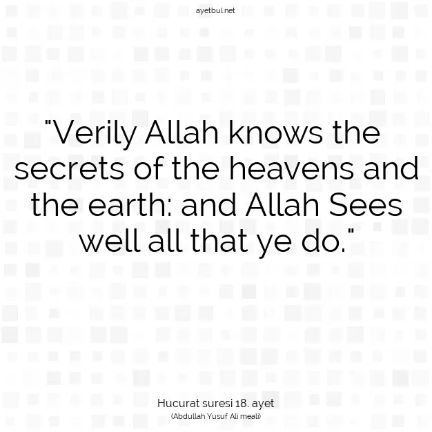 Ayetbul | Kuran Mealleri | Quran | Hucurat suresi 18. ayet