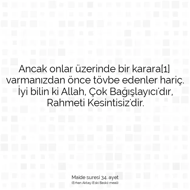 Ayetbul | Kuran Mealleri | Quran | Maide suresi 34. ayet