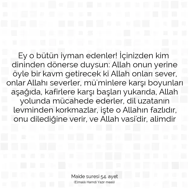 Ayetbul | Kuran Mealleri | Quran | Maide suresi 54. ayet