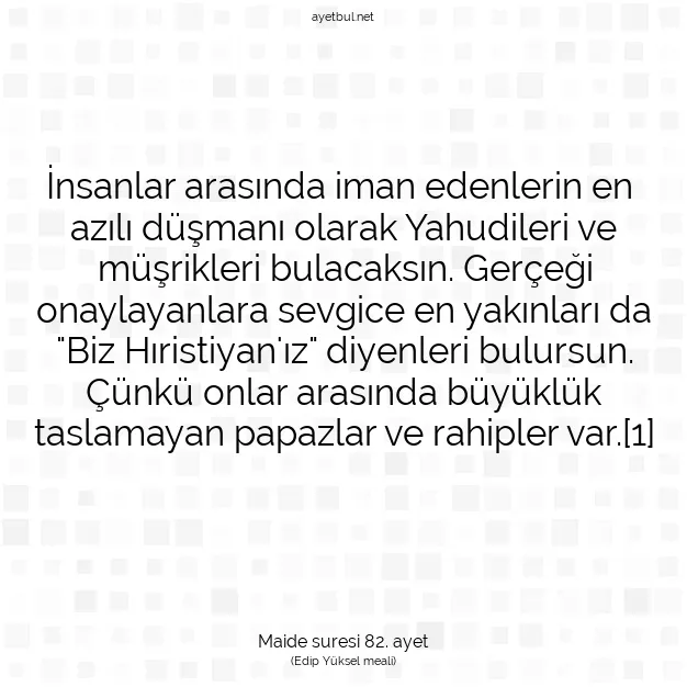Ayetbul | Kuran Mealleri | Quran | Maide suresi 82. ayet