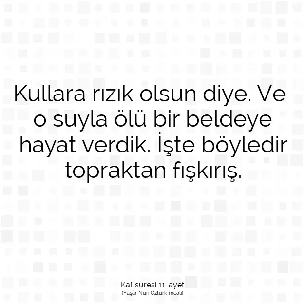 Ayetbul | Kuran Mealleri | Quran | Kaf suresi 11. ayet