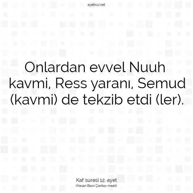 Ayetbul | Kuran Mealleri | Quran | Kaf suresi 12. ayet