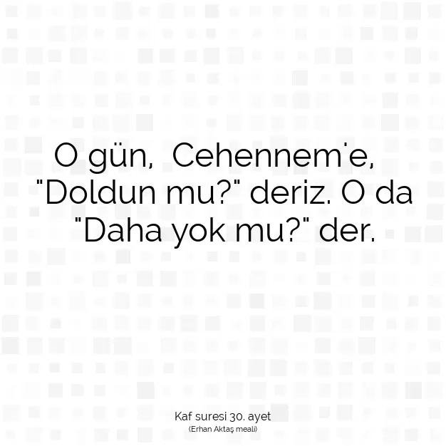 Ayetbul | Kuran Mealleri | Quran | Kaf suresi 30. ayet
