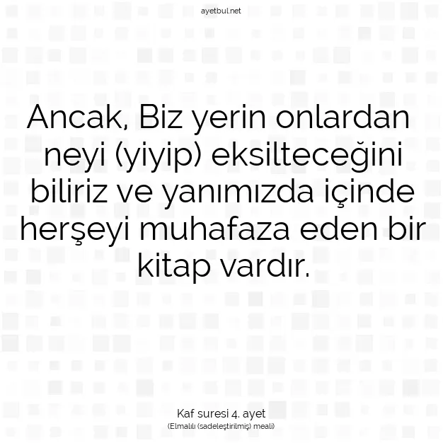 Ayetbul | Kuran Mealleri | Quran | Kaf suresi 4. ayet