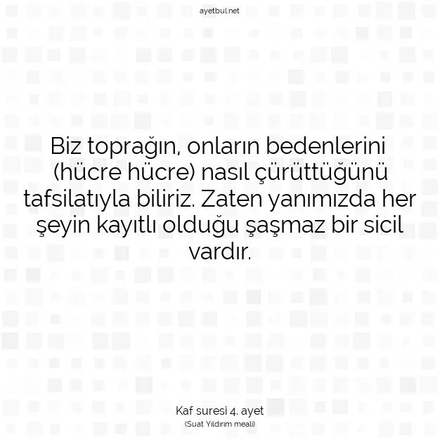 Ayetbul | Kuran Mealleri | Quran | Kaf suresi 4. ayet