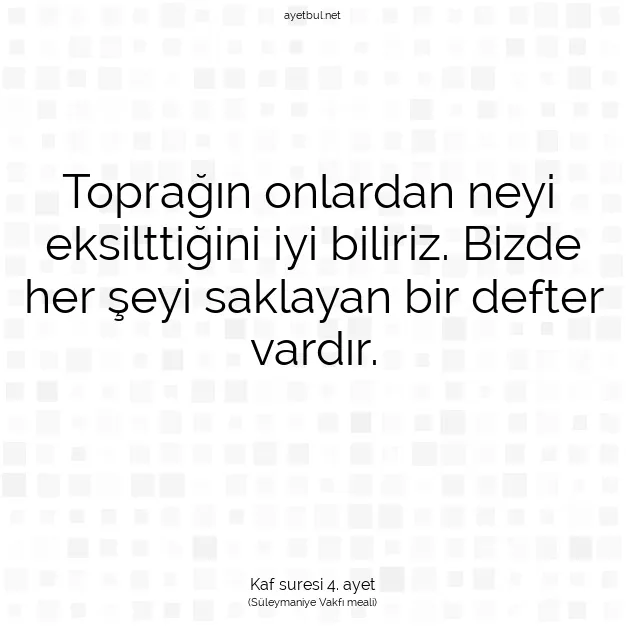 Ayetbul | Kuran Mealleri | Quran | Kaf suresi 4. ayet