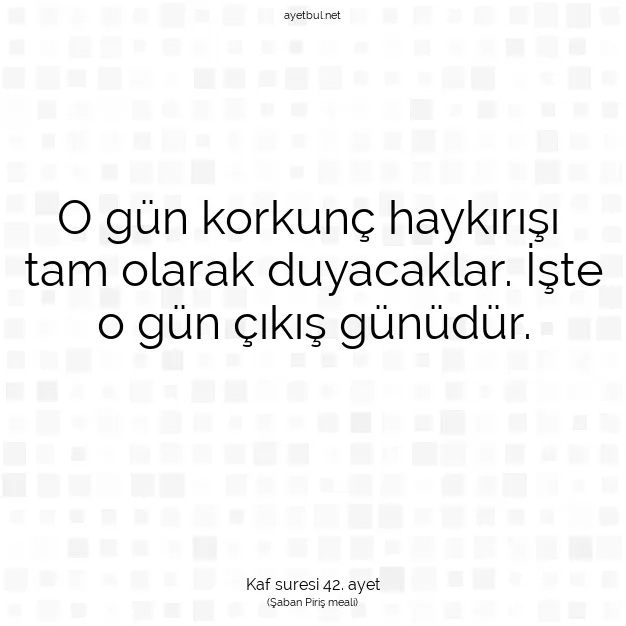 Ayetbul | Kuran Mealleri | Quran | Kaf suresi 42. ayet