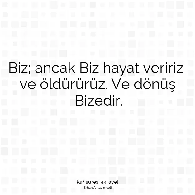 Ayetbul | Kuran Mealleri | Quran | Kaf suresi 43. ayet