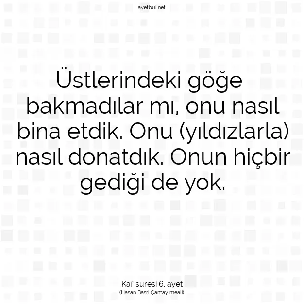 Ayetbul | Kuran Mealleri | Quran | Kaf suresi 6. ayet