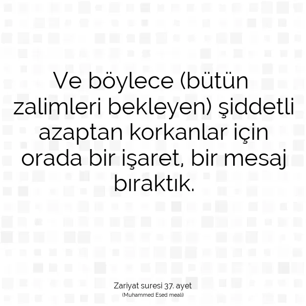Ayetbul | Kuran Mealleri | Quran | Zariyat suresi 37. ayet