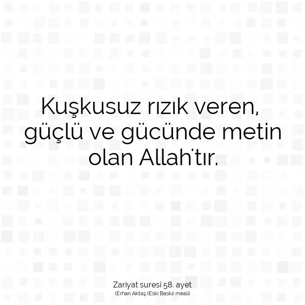 Ayetbul | Kuran Mealleri | Quran | Zariyat suresi 58. ayet