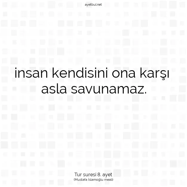 Ayetbul | Kuran Mealleri | Quran | Tur suresi 8. ayet