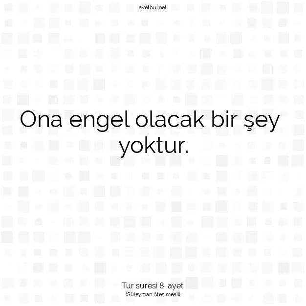 Ayetbul | Kuran Mealleri | Quran | Tur suresi 8. ayet