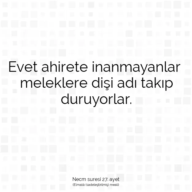 Ayetbul | Kuran Mealleri | Quran | Necm suresi 27. ayet