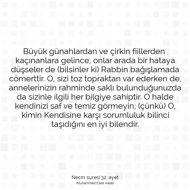 Ayetbul | Kuran Mealleri | Quran | Necm suresi 32. ayet