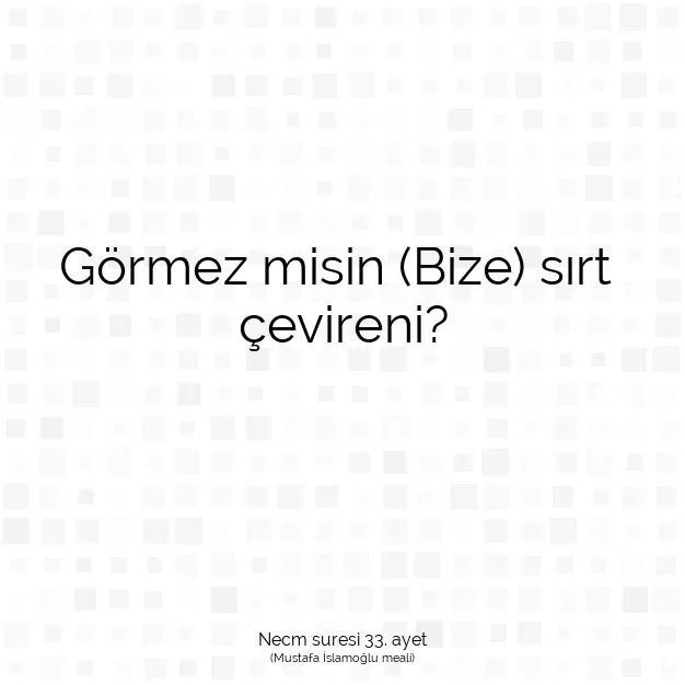 Ayetbul | Kuran Mealleri | Quran | Necm suresi 33. ayet