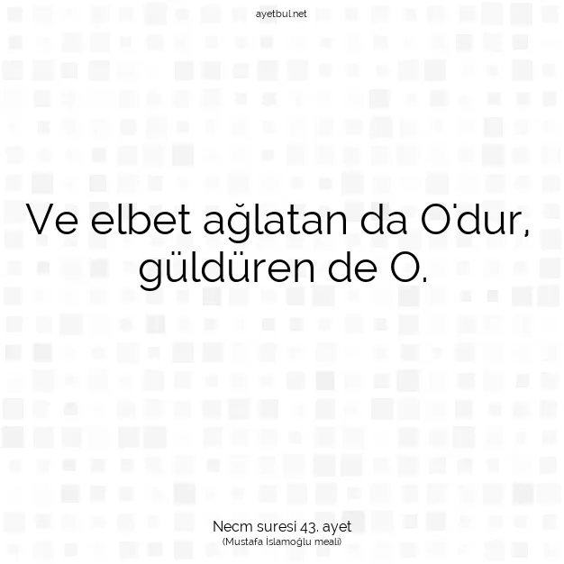 Ayetbul | Kuran Mealleri | Quran | Necm suresi 43. ayet