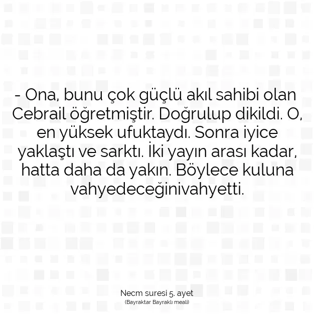 Ayetbul | Kuran Mealleri | Quran | Necm suresi 5. ayet