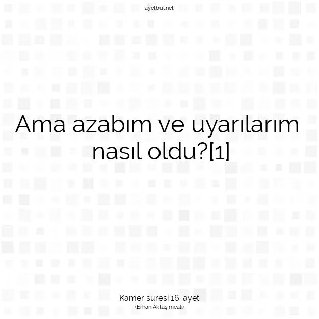Ayetbul | Kuran Mealleri | Quran | Kamer suresi 16. ayet