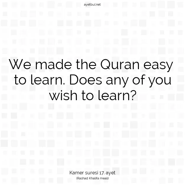 Ayetbul | Kuran Mealleri | Quran | Kamer suresi 17. ayet