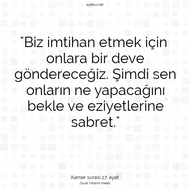 Ayetbul | Kuran Mealleri | Quran | Kamer suresi 27. ayet