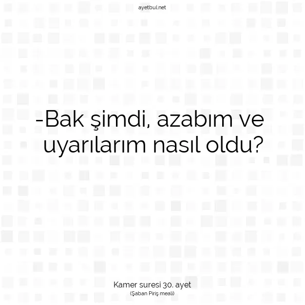Ayetbul | Kuran Mealleri | Quran | Kamer suresi 30. ayet