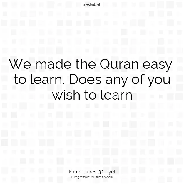 Ayetbul | Kuran Mealleri | Quran | Kamer suresi 32. ayet