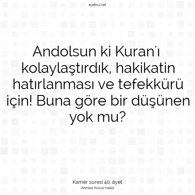 Ayetbul | Kuran Mealleri | Quran | Kamer suresi 40. ayet