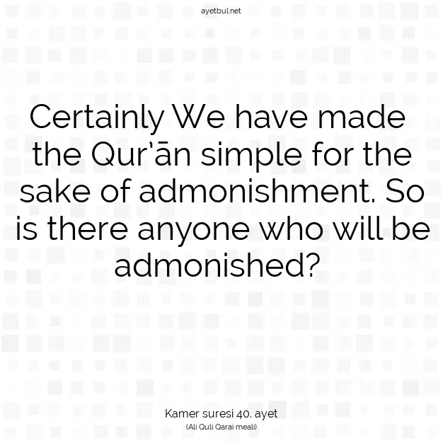 Ayetbul | Kuran Mealleri | Quran | Kamer suresi 40. ayet