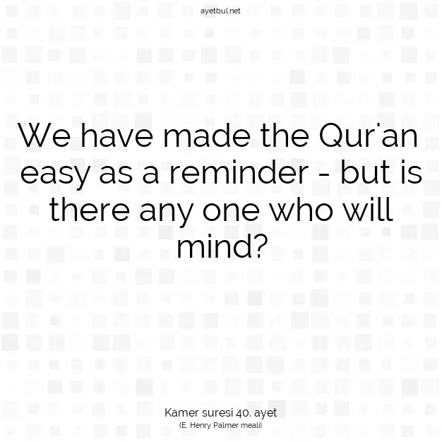 Ayetbul | Kuran Mealleri | Quran | Kamer suresi 40. ayet