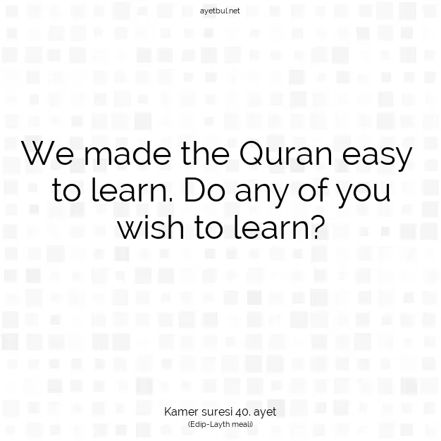 Ayetbul | Kuran Mealleri | Quran | Kamer suresi 40. ayet