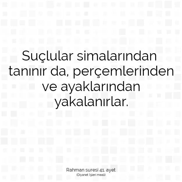 Ayetbul | Kuran Mealleri | Quran | Rahman suresi 41. ayet