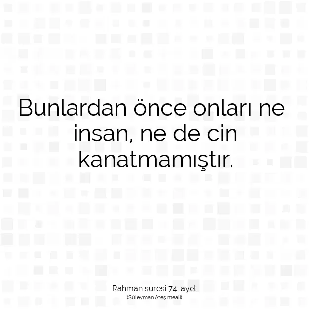 Ayetbul | Kuran Mealleri | Quran | Rahman suresi 74. ayet